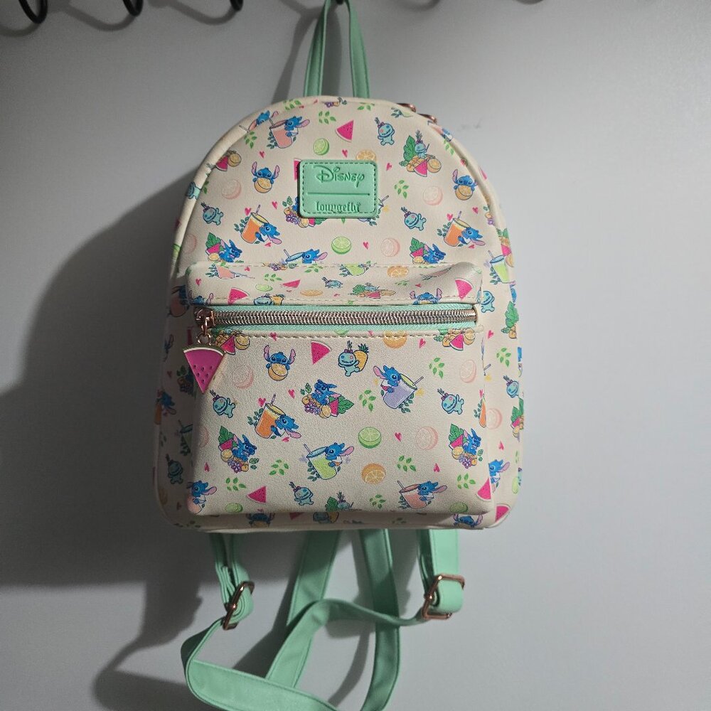 Loungefly Disney Lilo Stitch Vacation Vibes Watermelon Fruits Mini Backpack